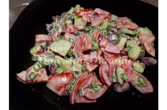 Овощной салат с консервированной фасолью